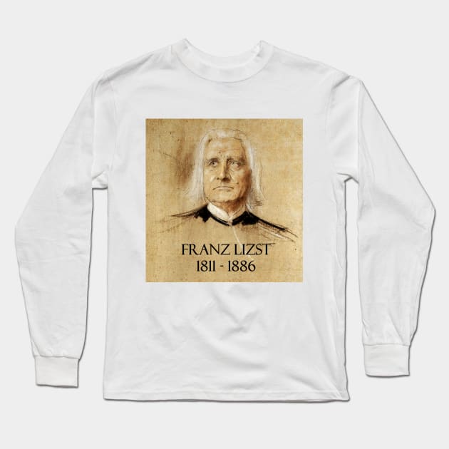 Great Composers: Franz Lizst Long Sleeve T-Shirt by Naves